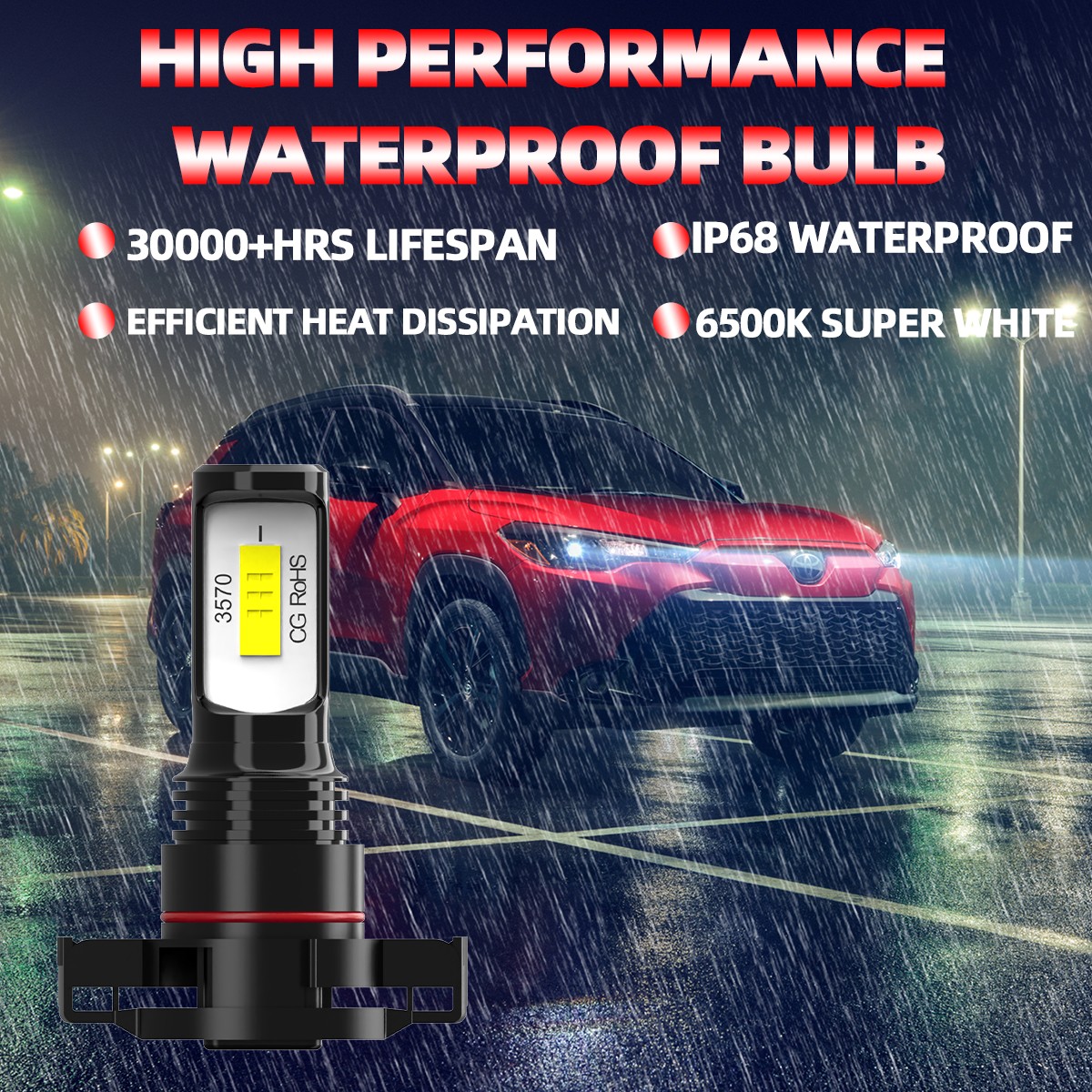 For GMC Sierra 1500 2014-2015 LED Headlight High/Low Fog Light Bulbs 6000k