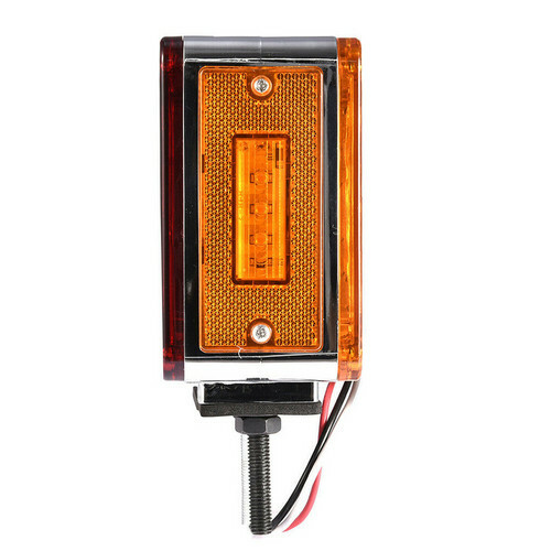 2X 3inch LED Square Dual Face Mount Pedestal Fender Turn Signal Light 12/24V