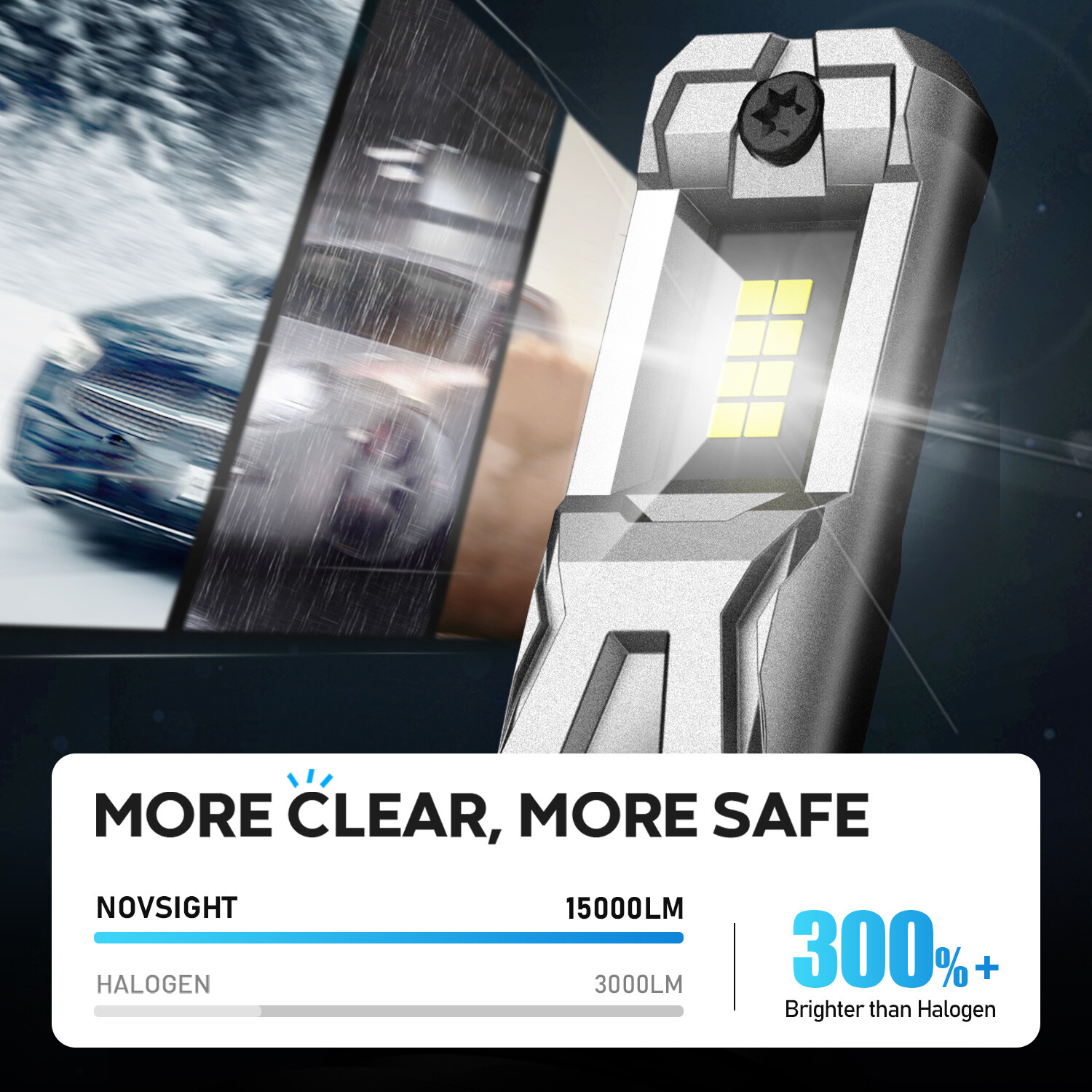 NOVSIGHT 9006 LED Headlight Bulbs Low Beam Super Bright 60W 15000LM 6500K White