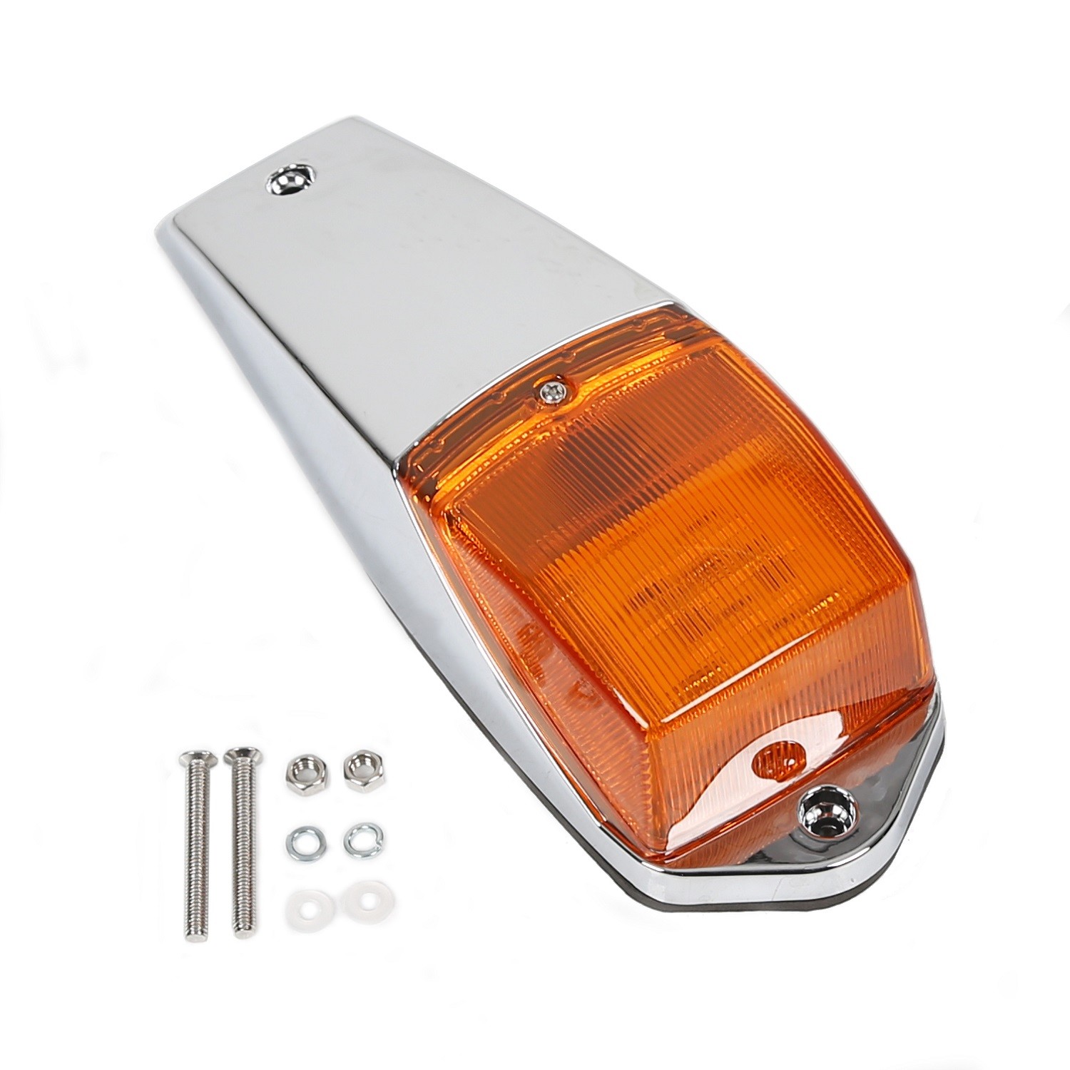 5 Cab Roof Marker Lights For Peterbilt Kenworth Freightliner 31 LED Amber Chrome