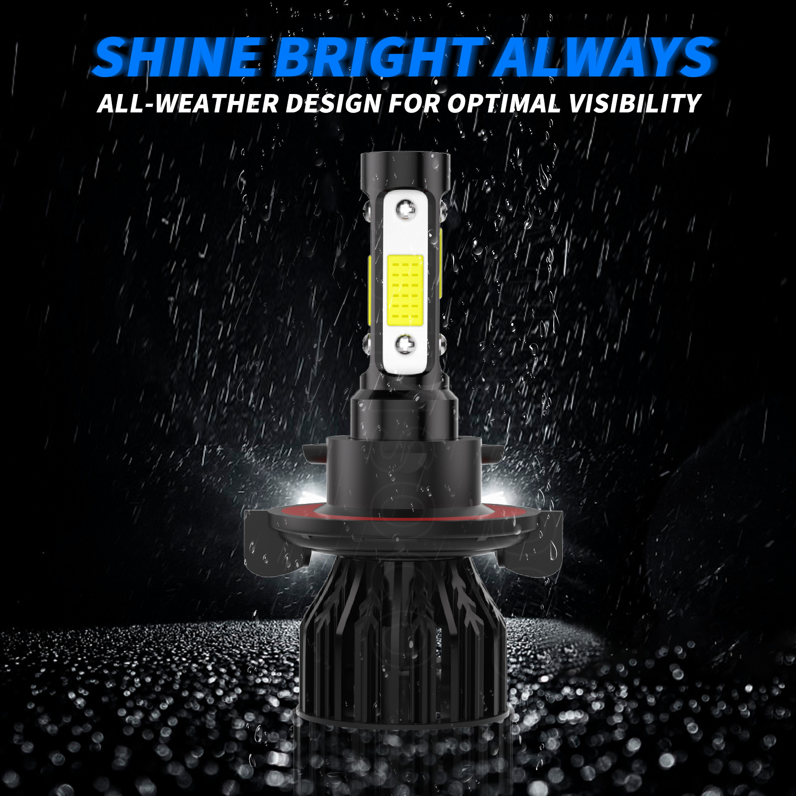 H13 9145 Combo LED Headlight Bulbs Kit High/Low Beam Super Bright 10000K White