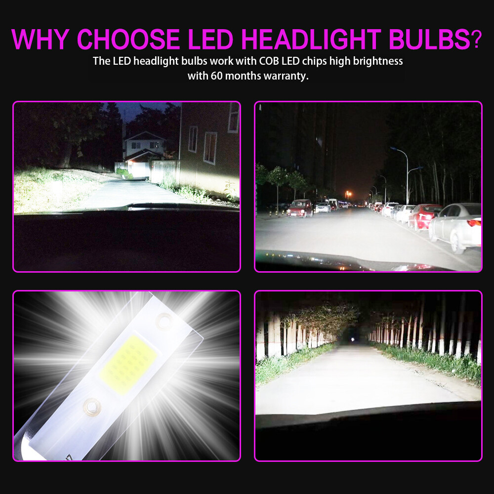 Kit 2 PCS H7 LED Bulbs Cool White High/Low Beam Conversion For F2 V6