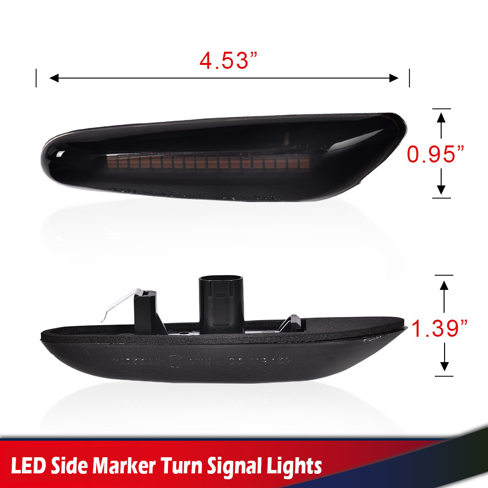 Fit For BMW 325i 328i Sequential Turn Signal Lamp Smoked LED Side Marker Light