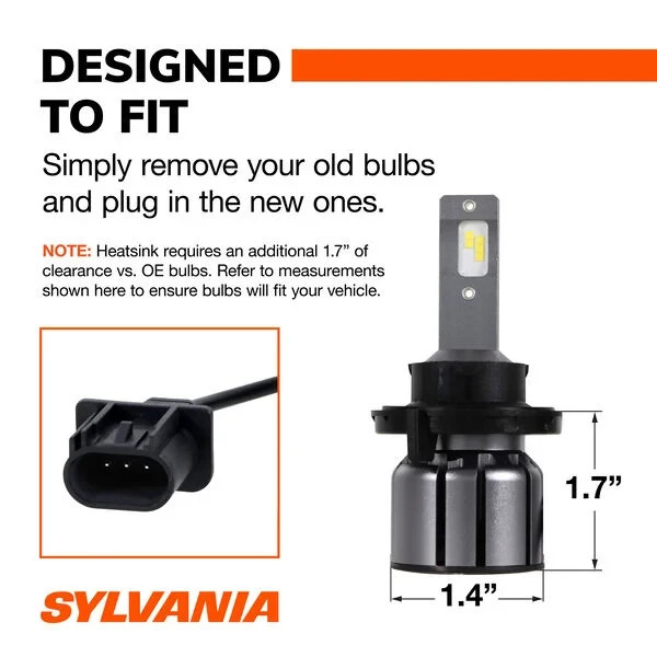 Sylvania H13 | 9008 LED ULTRA Powersports & Fog Headlight Bulb, 2 Pack