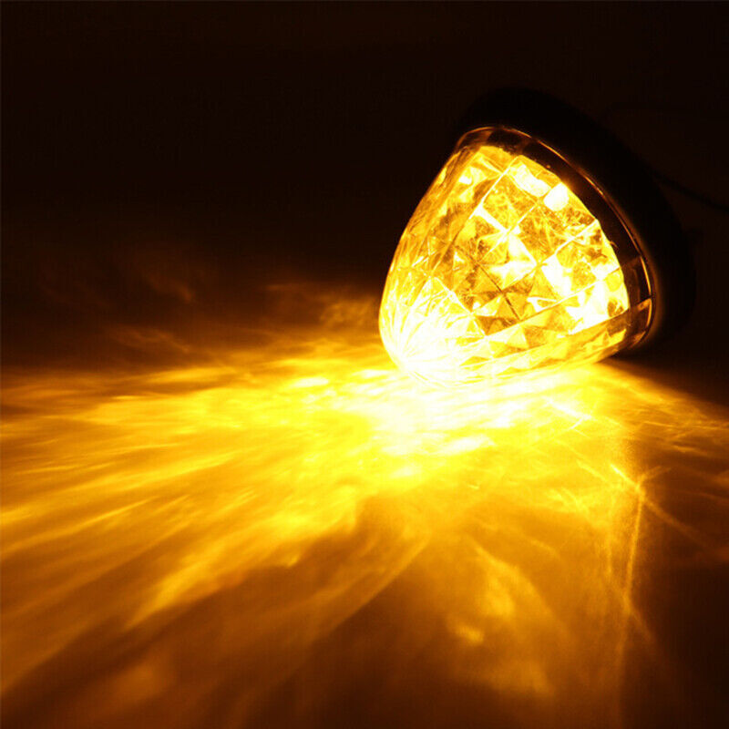 4pcs Amber Round LED Side Marker Beehive Cone Lights for Peterbilt Truck Trailer