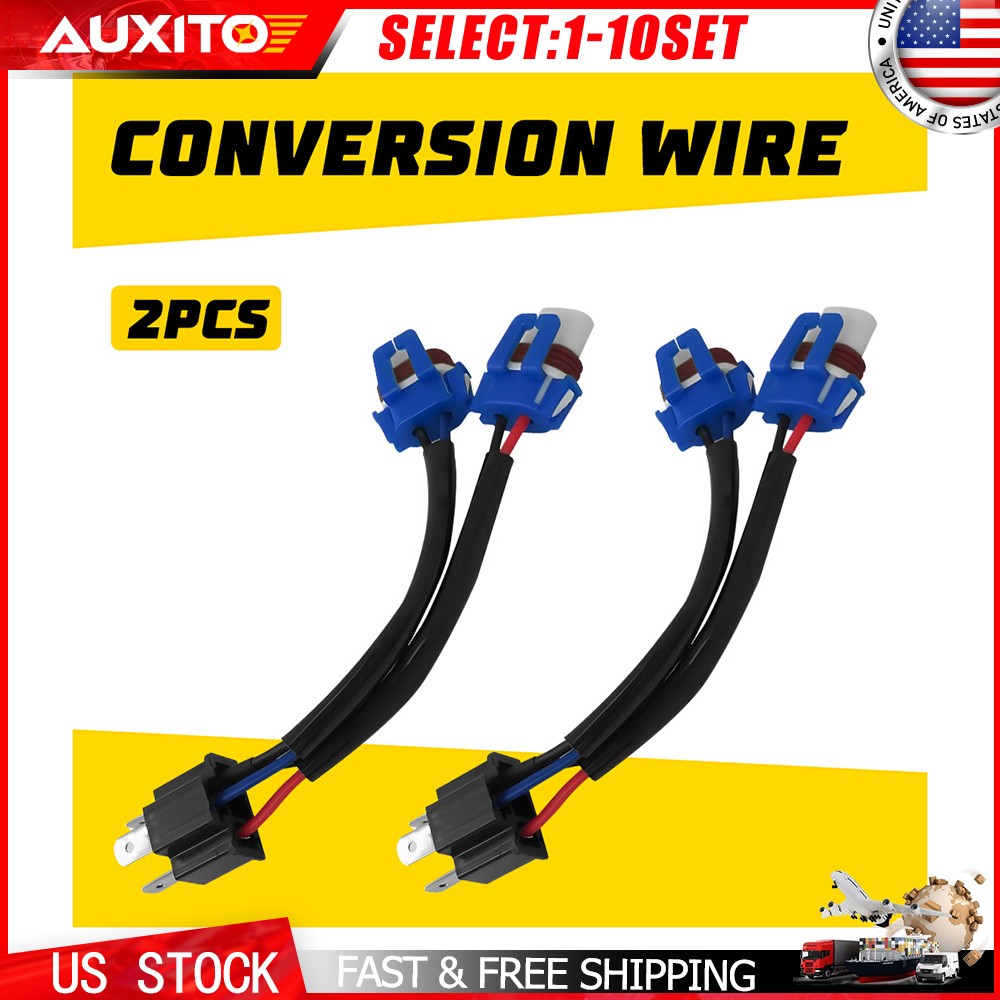 Headlight Pigtail Socket Plug Conversion Wire 9003 H4 to 9005 9006 HB3 HB4 2-10X