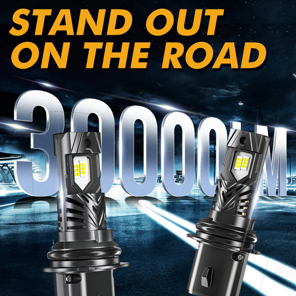 AUXBEAM 9004 HB1 CANBUS LED Headlight Bulb 6500K High & Low 30000LM Super Bright