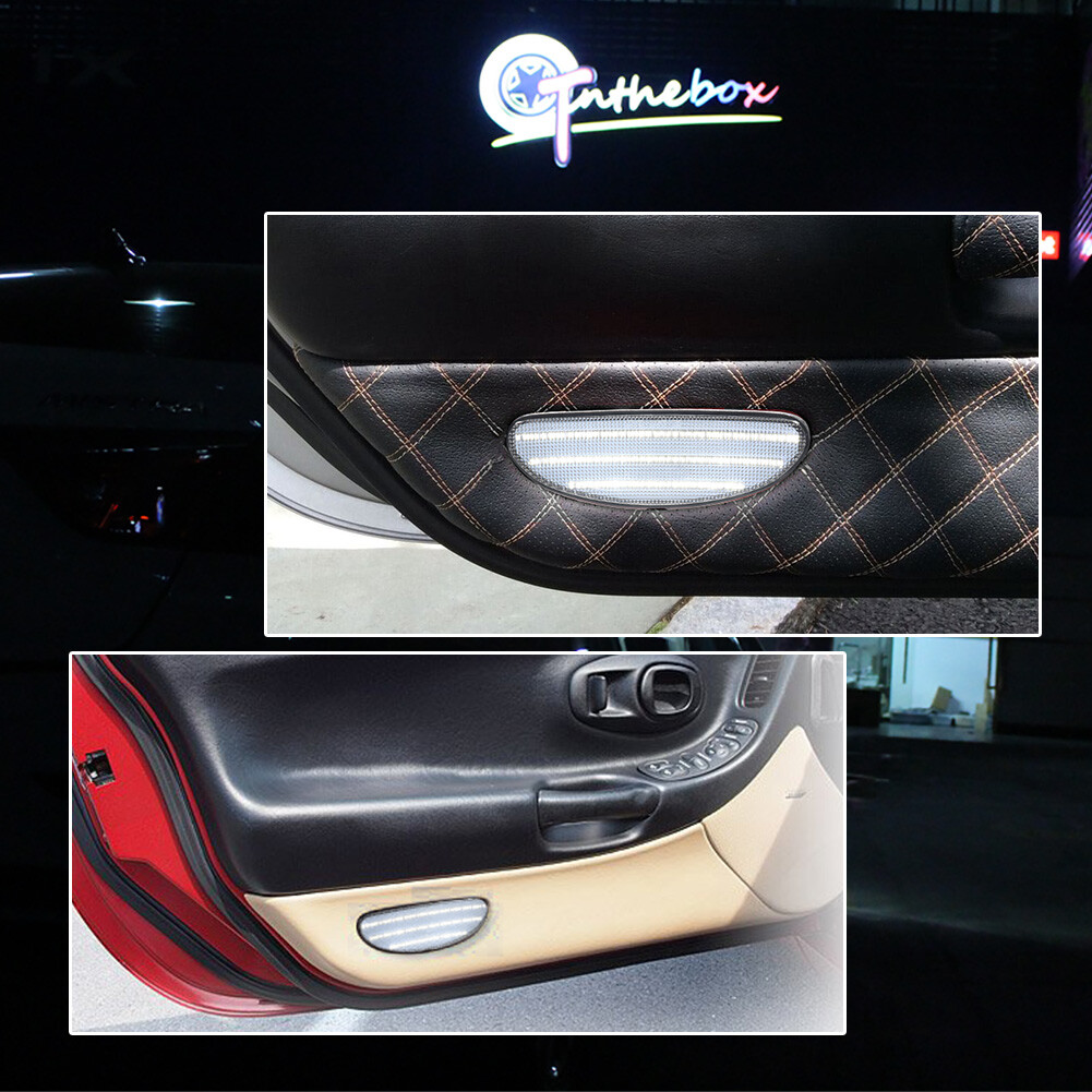 Clear White LED Inner Door Panel Reflector Plate Light For Corvette 1997-2004 C5