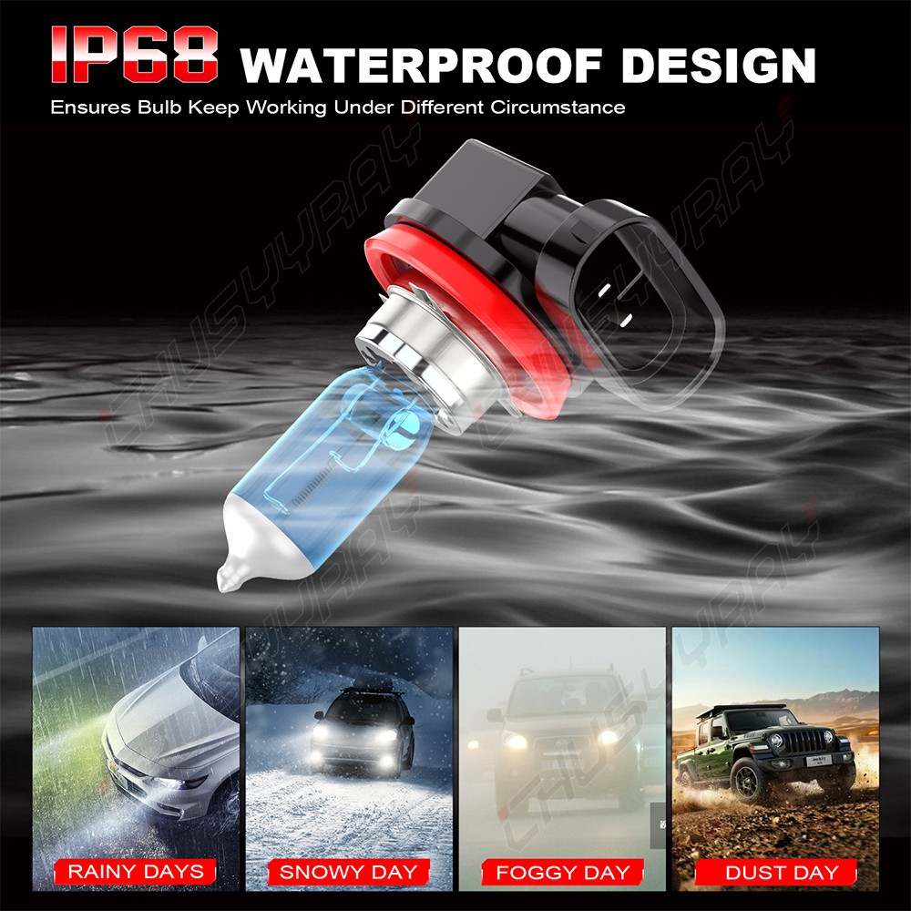 H9 100w Halogen Xenon Headlight Replacement 2x Light Bulb Lamp 4200K Warm white
