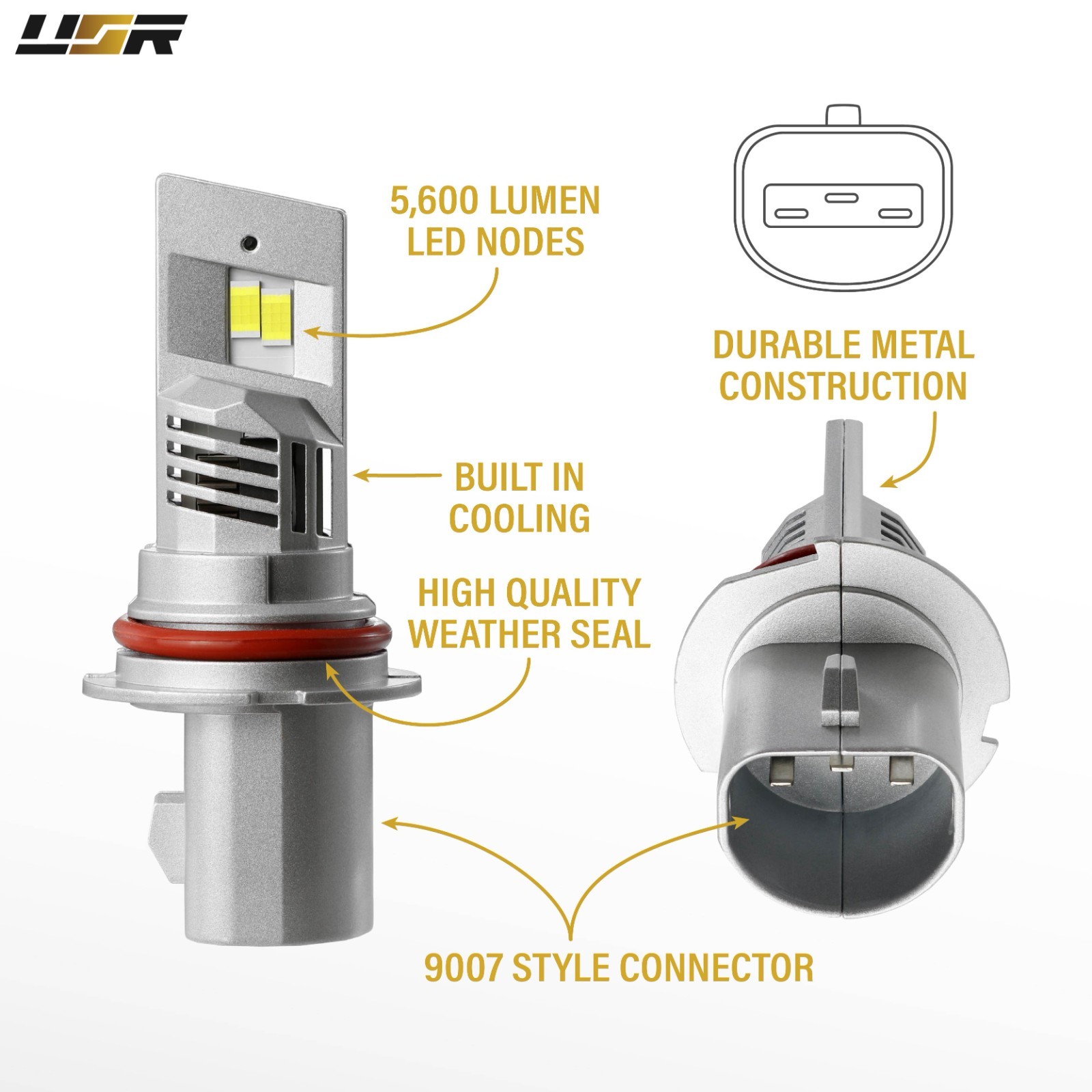 9007 LED Headlight Bulbs – Canbus Error Free – 2 Pieces 6000K UPGRADE / 11,200LM