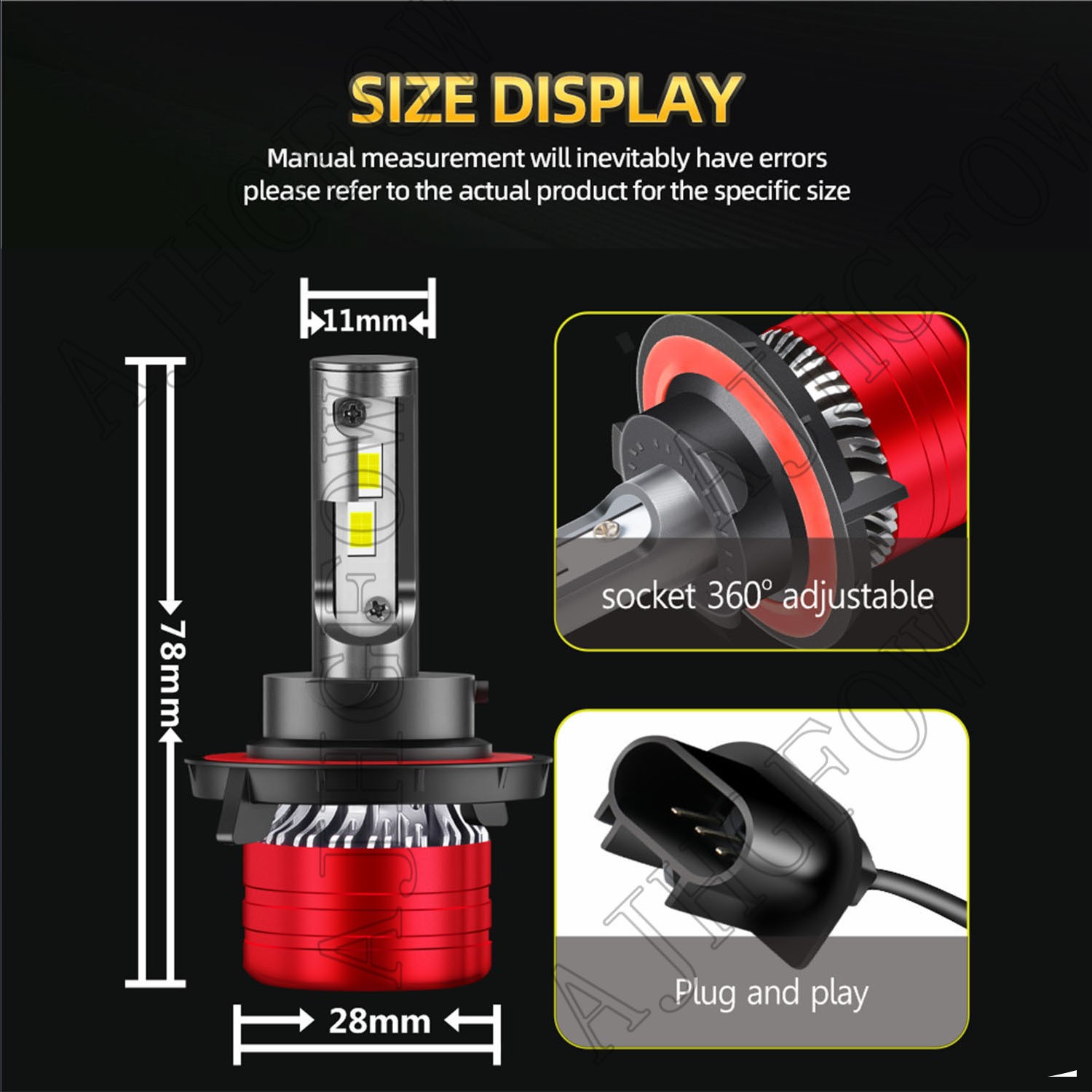 For Ford F-150 2004-2014 10000k LED Headlight Hi/Lo + Fog Light Bulbs Combo 4x