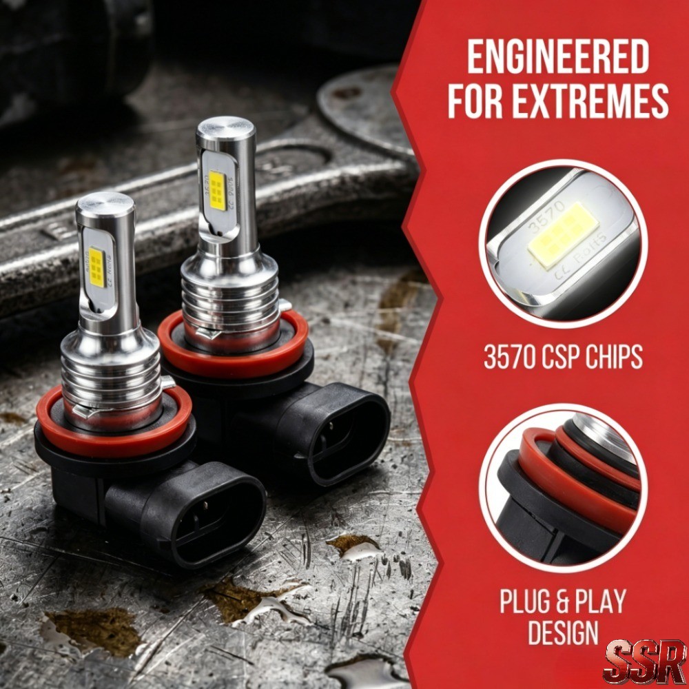 H11 9005 LED Headlight KIT Combo Bulbs 10000K High&Low Beam Super Bright White
