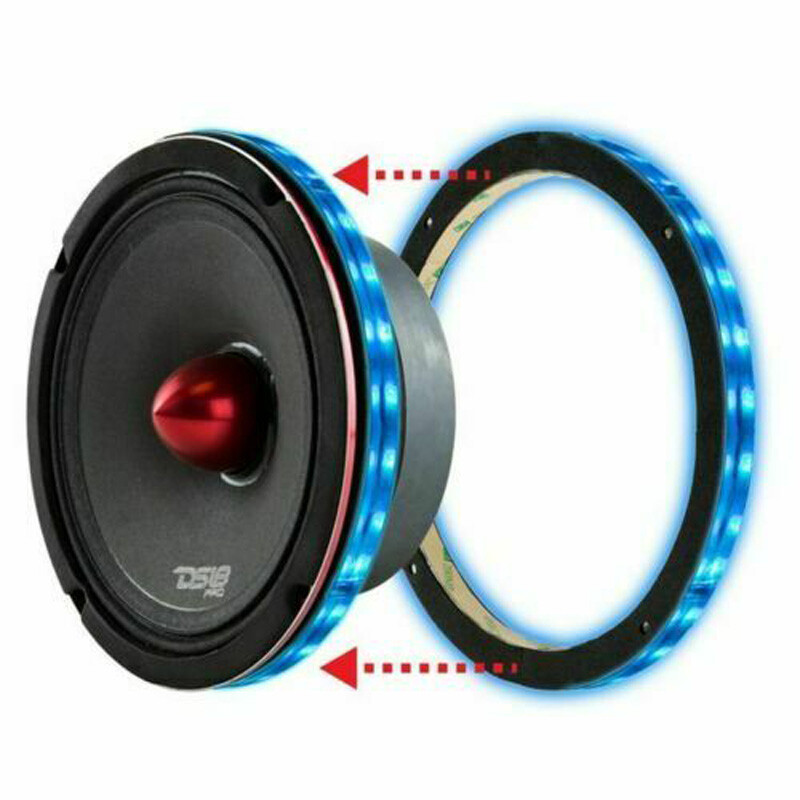 4pcs 6.5“ RGB LED Speaker Lights For Car Truck Audio 1/2“ Spacer Ring Lights