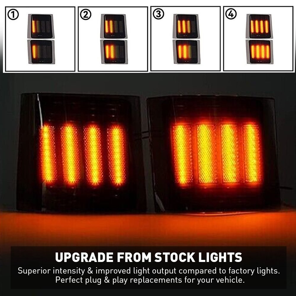 Full 4PC LED Smoked Corner Side Marker Lights For 94-98 Chevy C/K 1500 2500 3500