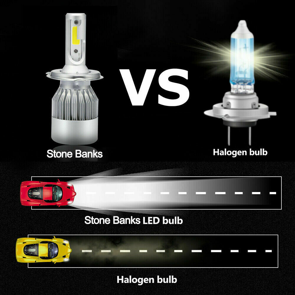 4PCs H4 9003 LED Headlight Hi/Lo Beam Conversion Kit 6500K White Bulbs 720000LM