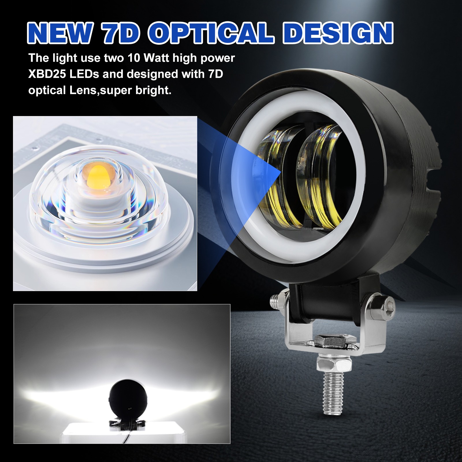 2x 3“ inch LED Work Light Cube Pods Driving Work Fog SPOT Light /FLOOD 4WD ATV