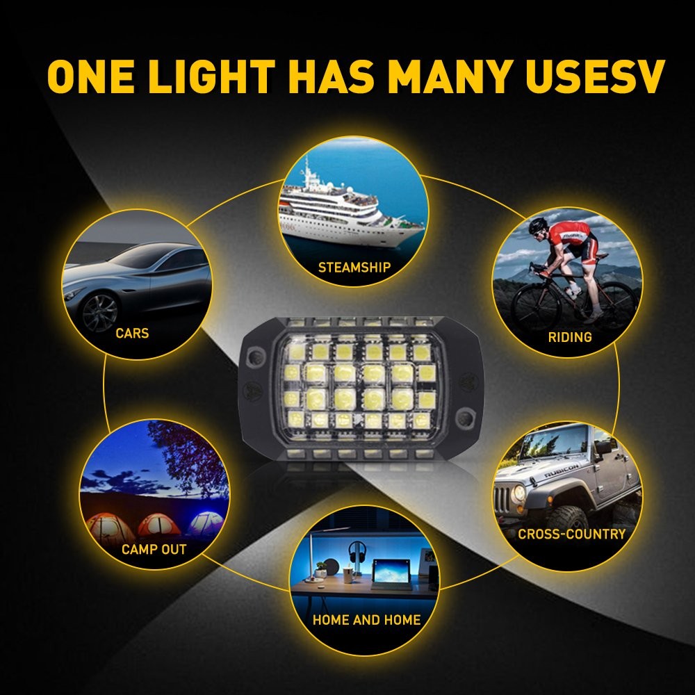 RGB 36LED Interior/Chassis Lighting Red/White/Blue IP68 Waterproof Auto Marine