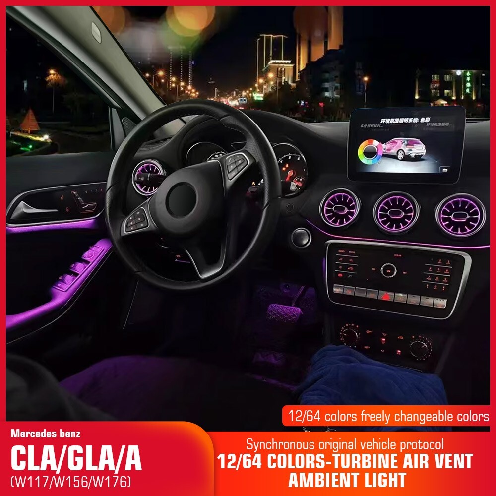 LED Air Vent Ambient Light For Mercedes Benz W117 CLA180 CLA200 CLA250 CLA45 5pc