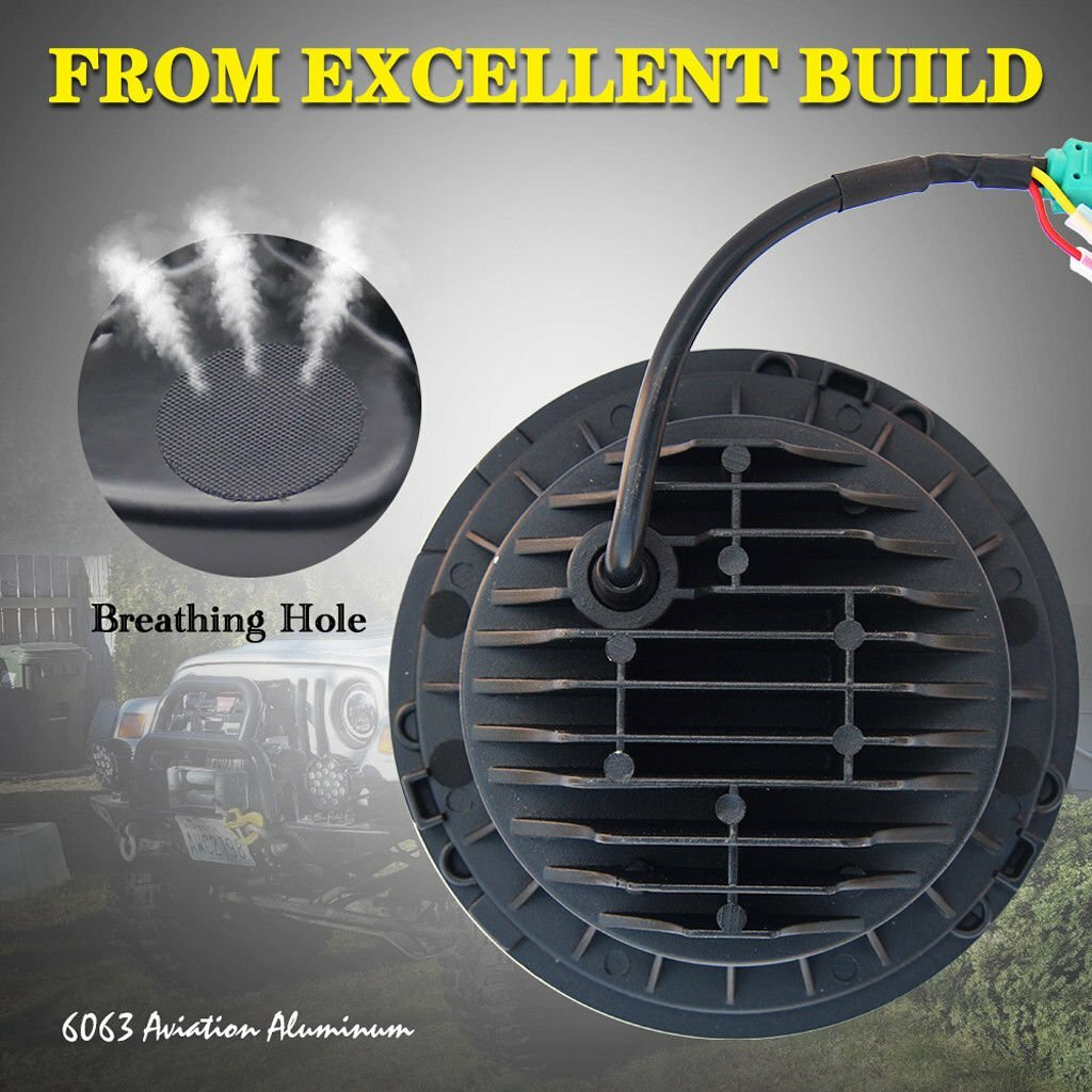 7“ LED Headlight Round Projector Hi/Lo+ 4“ Fog Light For Freightliner Coronado