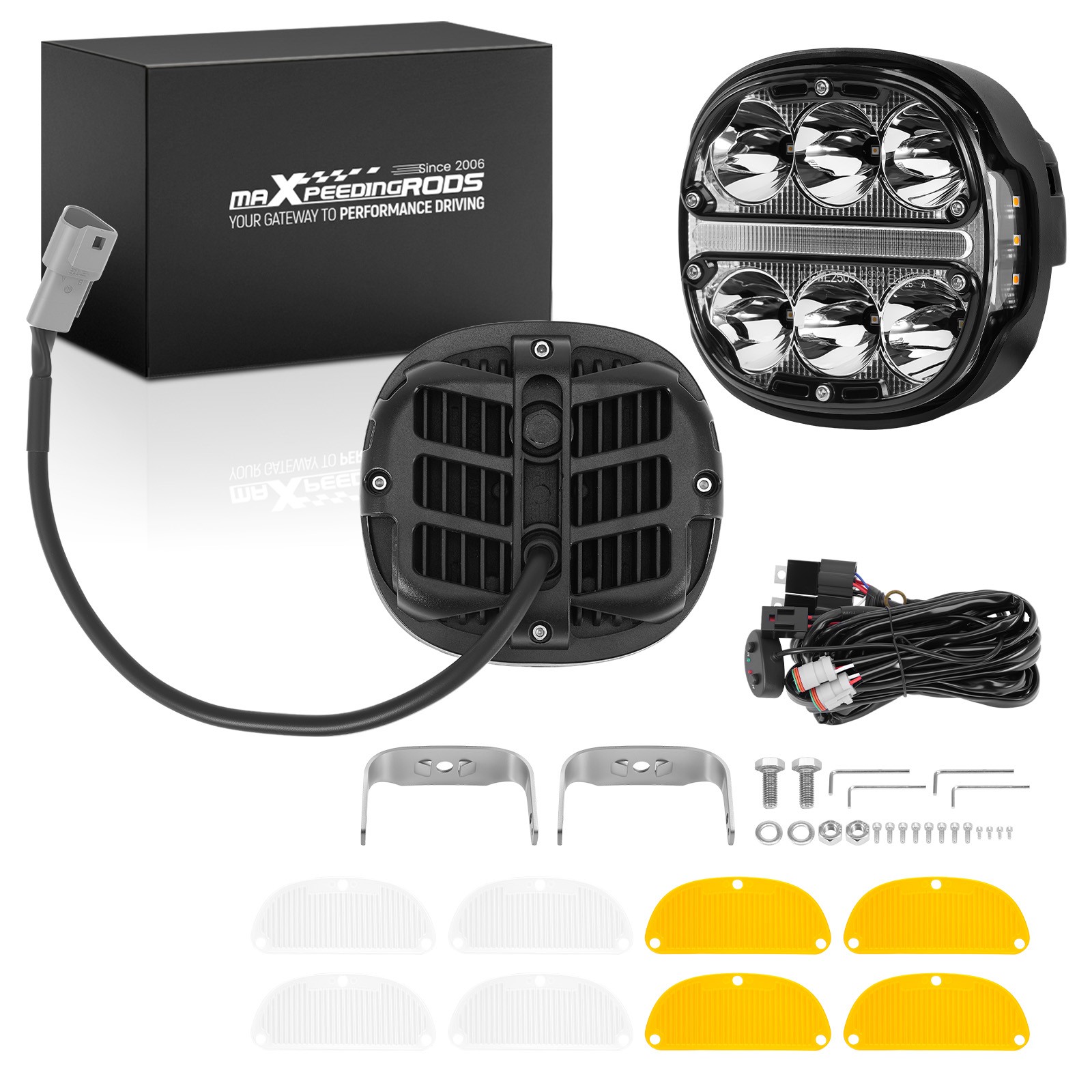 5inch Universal LED Driving Auxiliary Light 60W Spot Flood IP67 6000K 3000K