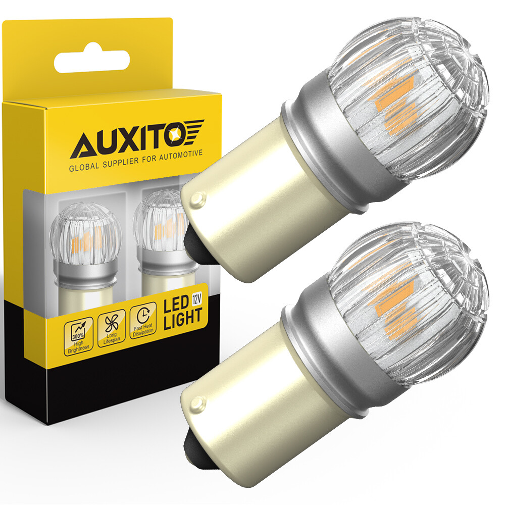 2x 1156 7506 LED Turn Signal Parking Light Bulbs Yellow Error Free Canbus AUXITO