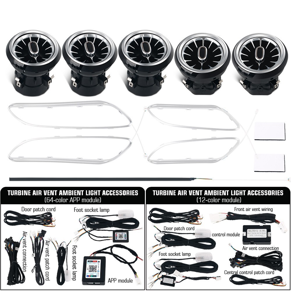 LED Air Vent Ambient Light For Mercedes Benz W117 CLA180 CLA200 CLA250 CLA45 5pc