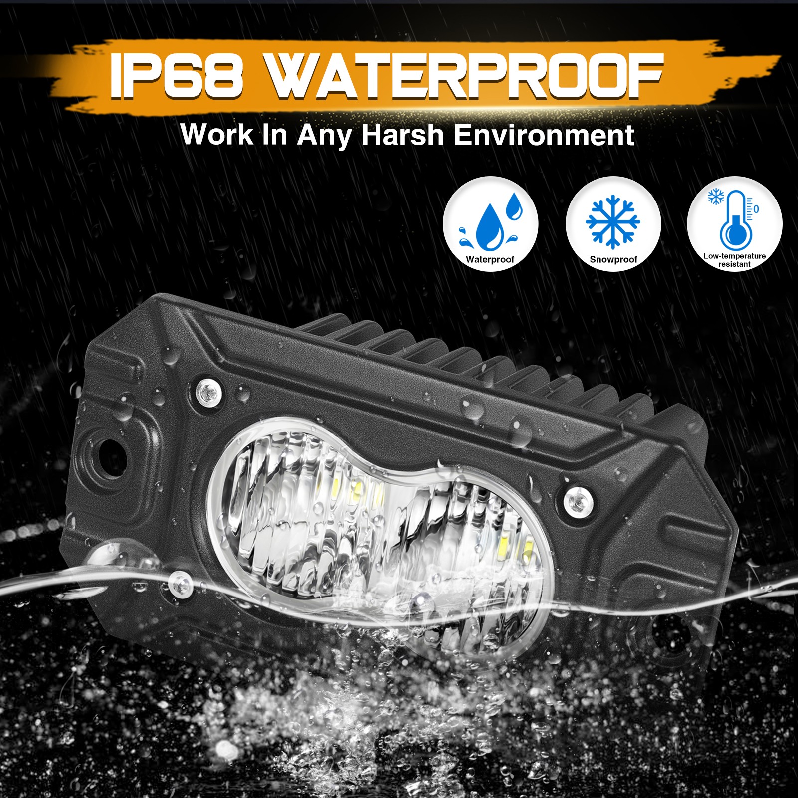 2X 4″ Flush Mount LED Lights Pods Backup Reverse Rear Bumper Off Road 4WD ATV US