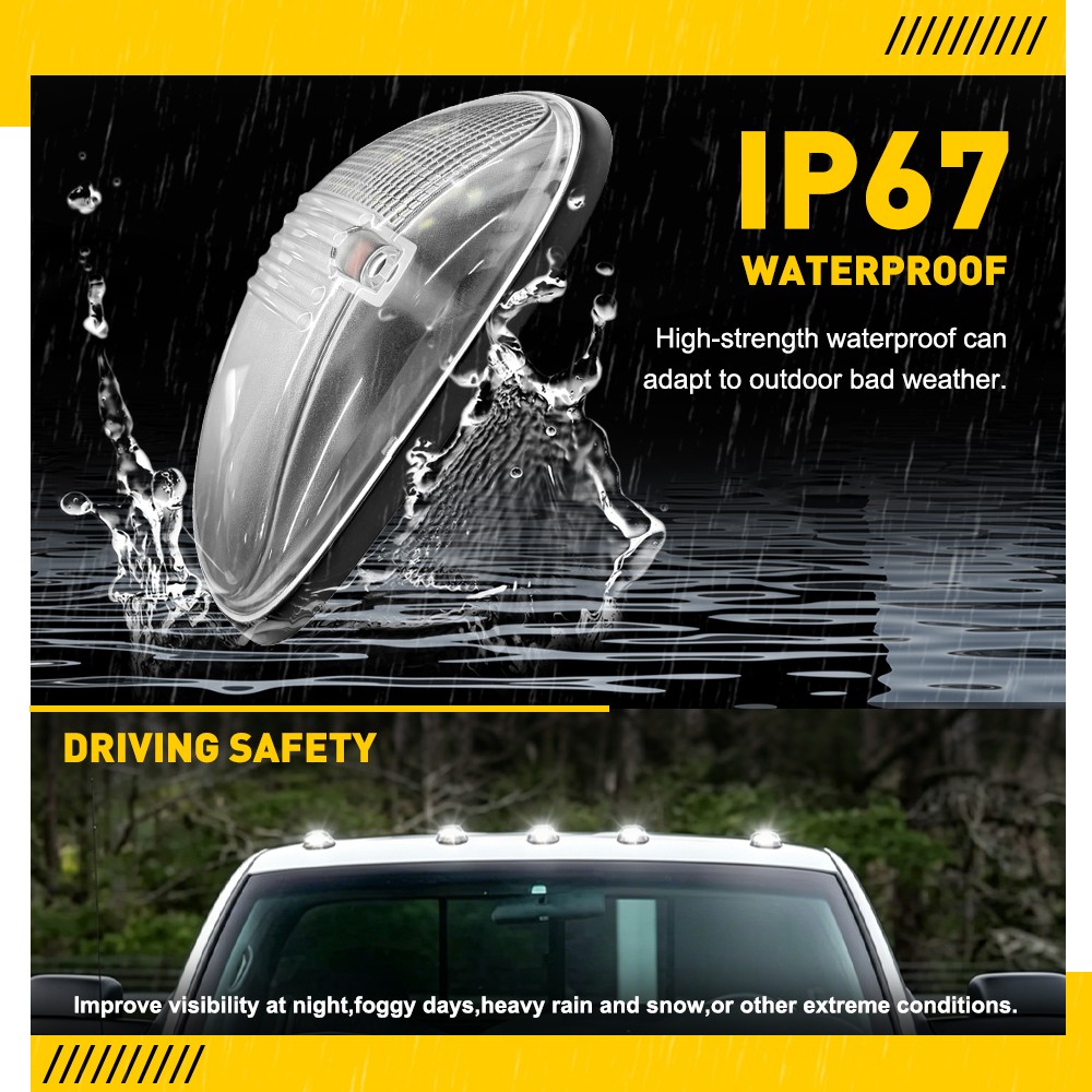 5X Clear White LED Roof Cab Running Signal Lights For Dodge Ram 1500 2500 99-02