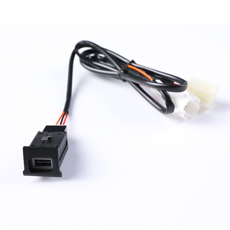 For Passat 2011-2015 USB QC3.0 Charger Adapter Kit Red LED DC12V -24V Black