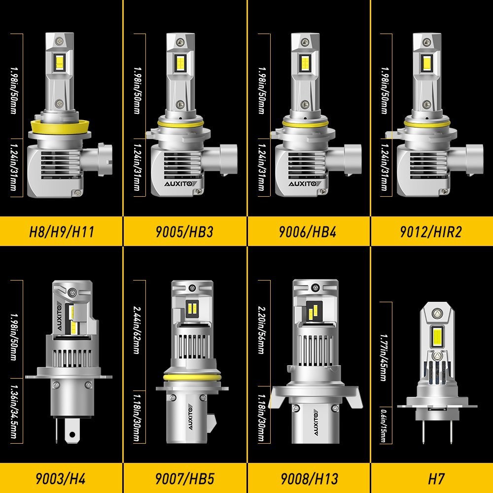 AUXITO 9005 LED Headlight 6000K High Beam Conversion Kit Bright Super White 2/4x