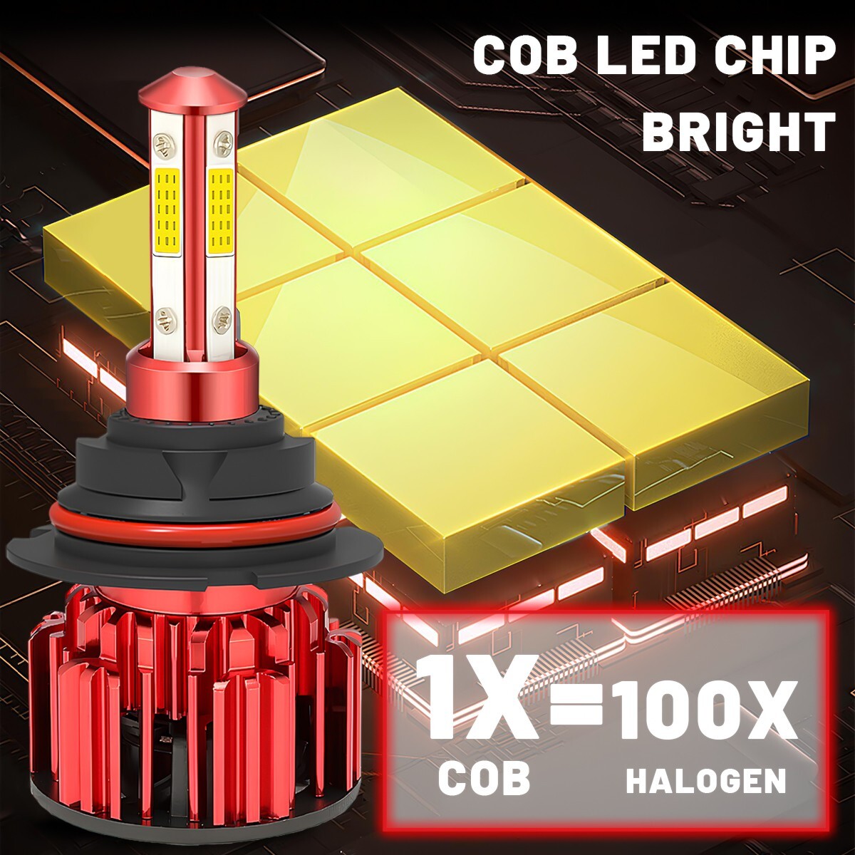 20pcs 4-sides 9007 LED Headlight Bulbs Kit 6500K White High Low Beam Light Bulb