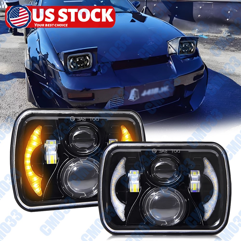 Pair 7×6“ 5×7“ LED Headlights Hi/Lo Beam Lamp Blub For Mazda B2200 B2000 B2600