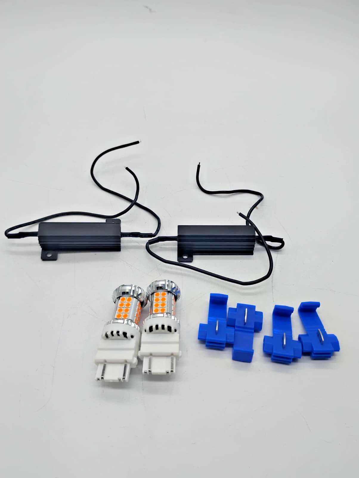Torchbeam 3157 LED Amber Turn Signal Bulbs w/ External Resistors 38-SMD Pair