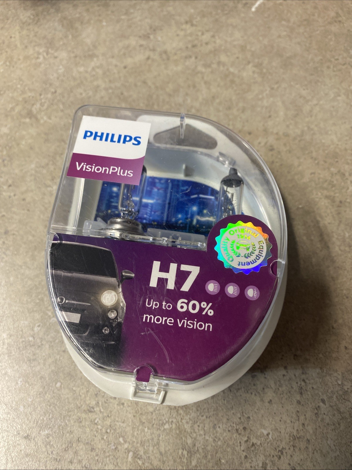 Philips Vision Plus Automobile Car Headlight Bulbs H7 Up To 60% More Vision