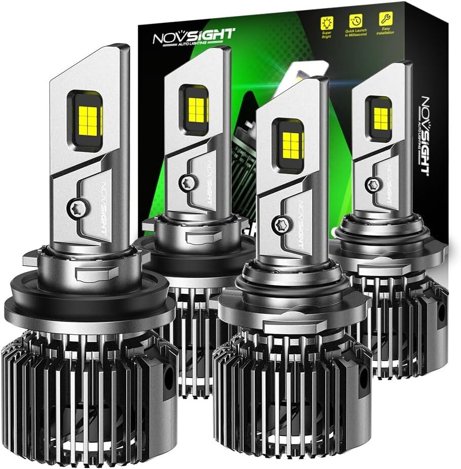 NOVSIGHT 9005/HB3 & H11/H9/H8 LED Light Bulbs 200W 44000LM 6500K White 4-Pack