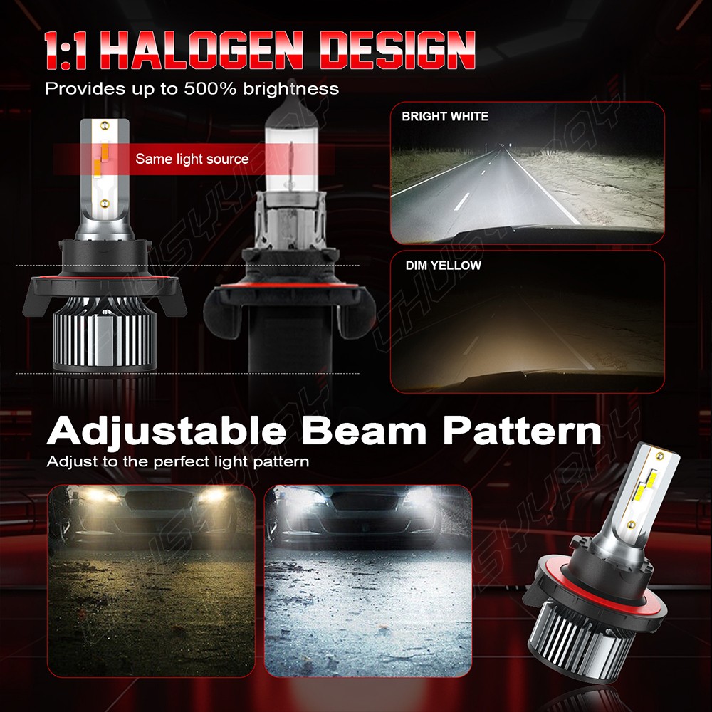 For 2004-14 Ford F150 10000K LED Headlight Hi/Lo+Fog Light 4 Bulbs H13 H10 Kit