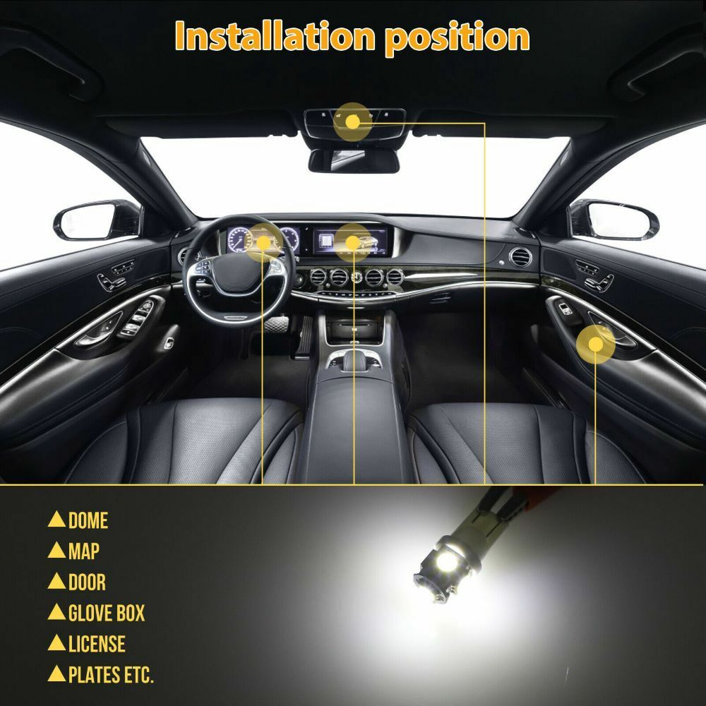 Car Interior Combo LED Map Dome Door Trunk License Plate Light Bulbs White 42PCS