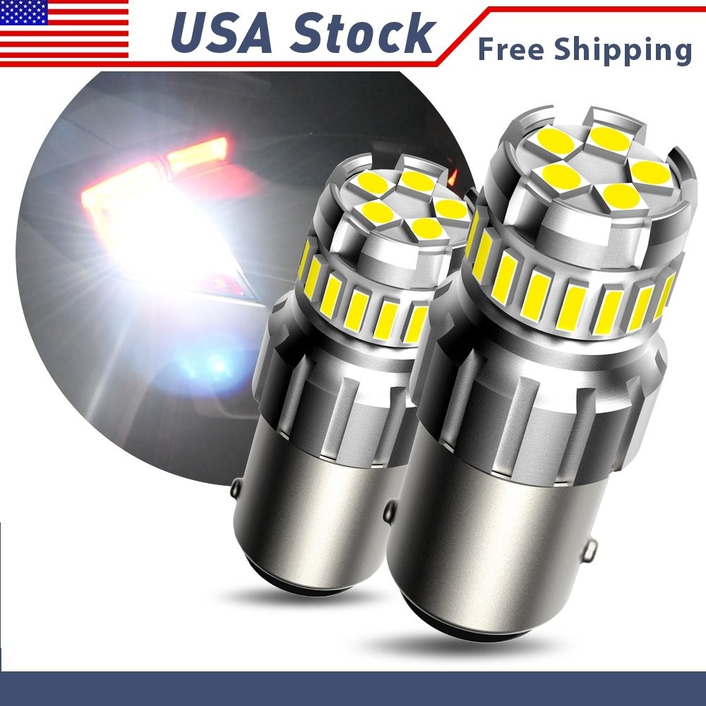 1157 BAY15D 7507 LED White Reverse Back Up Turn Signal Light Bulbs AUXITO 2/4x P