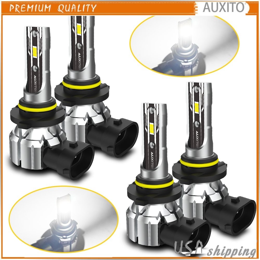 E2 AUXITO 9005 9006 LED Headlight Kit Bulbs High Low Beam 6500K White 800000LM