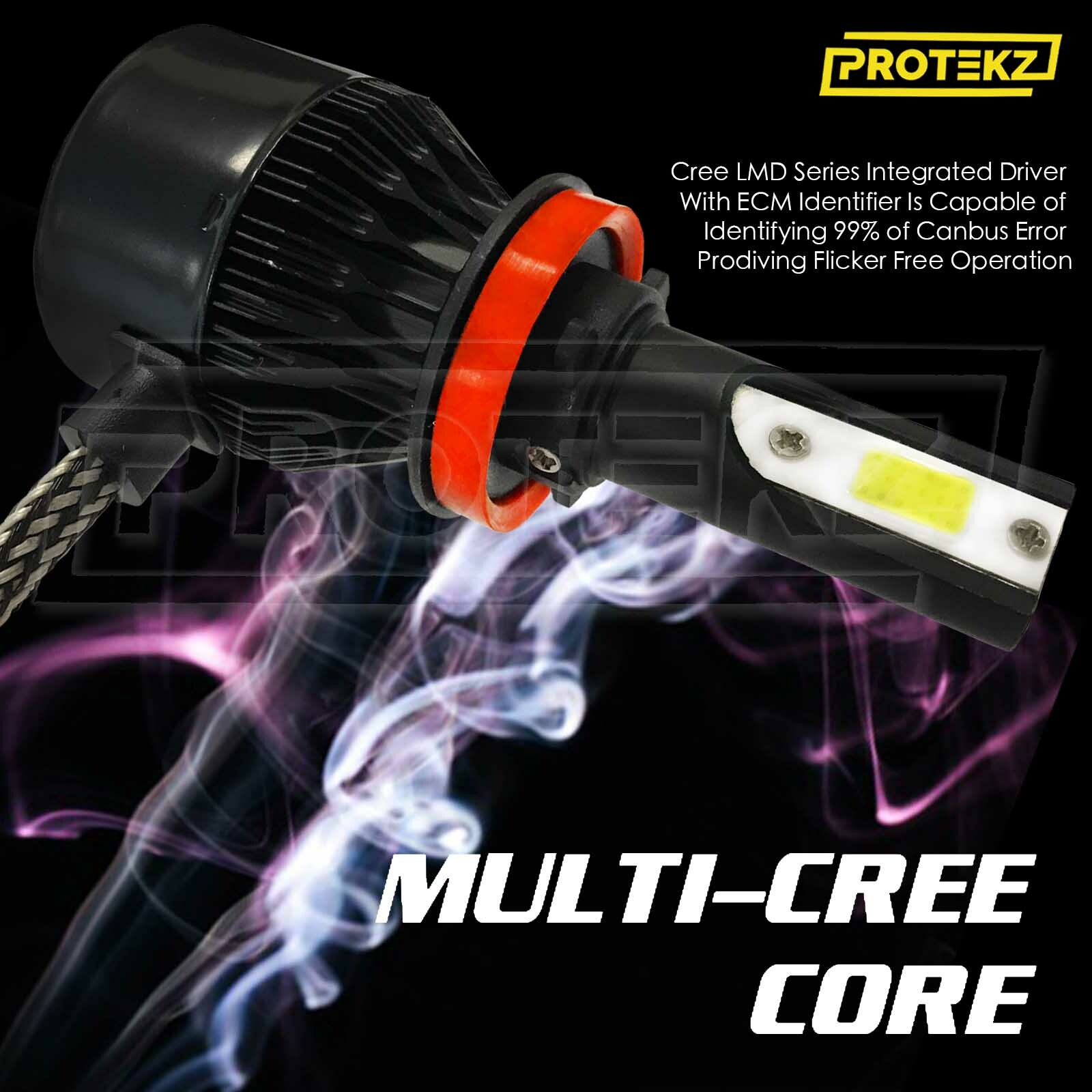 LED Light Bulb Kit Protekz 100W 30000LM H11 6000K for Mazda 3 6 5 CX-3 CX-5 CX-9