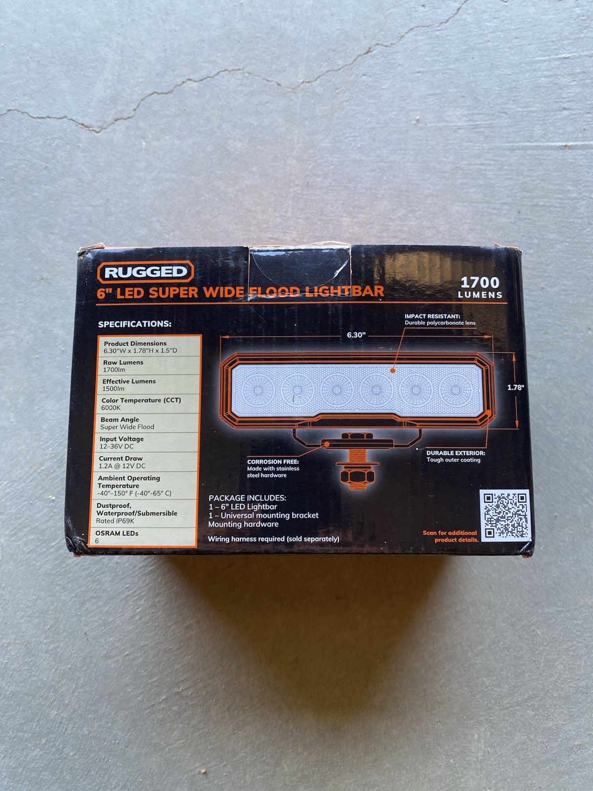 SYLVANIA Rugged 6 Inch Flood LED Light Bar – LIFETIME Limited Warranty | LED