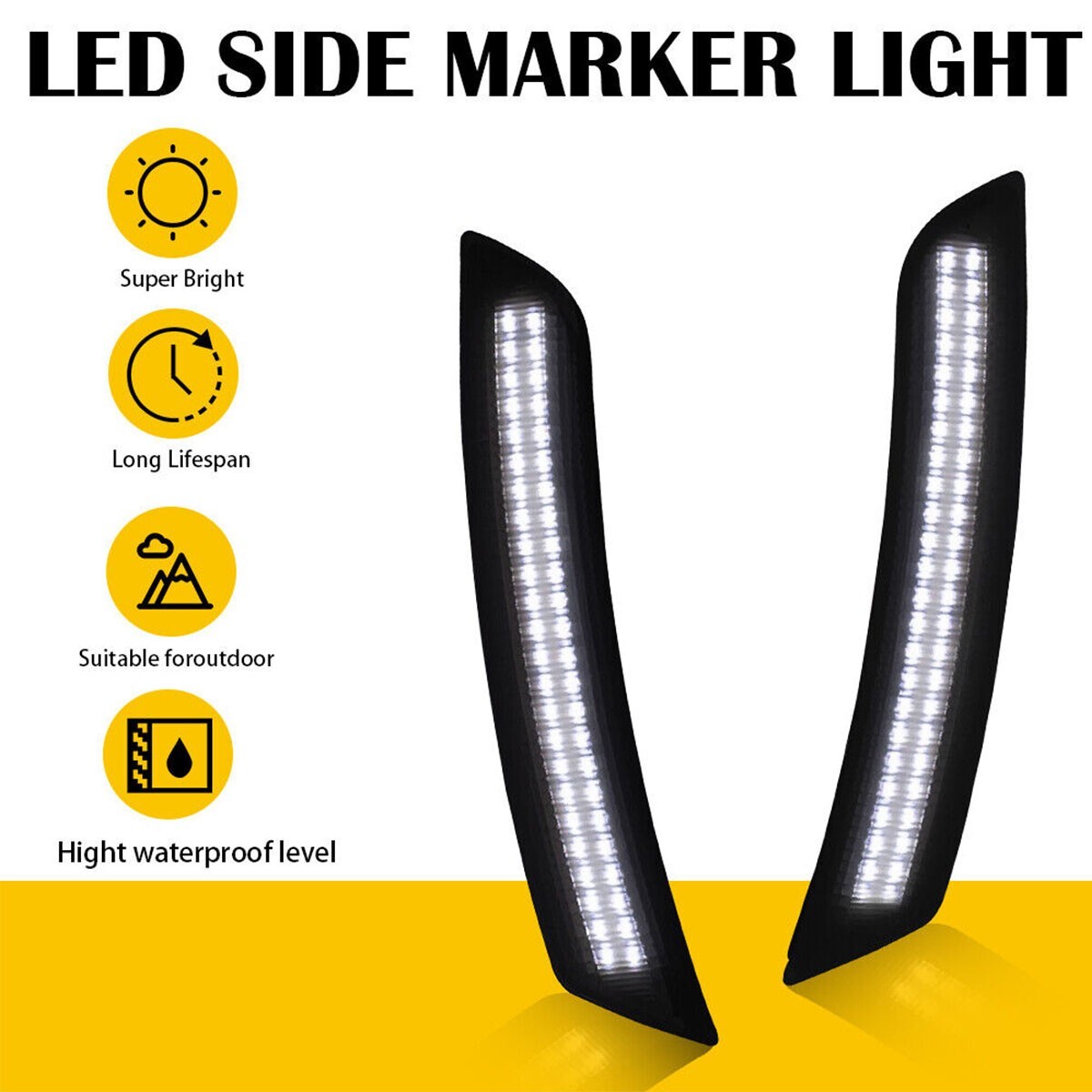 4PC Full LED Side Marker Lights Front Rear for Chevy Camaro 2016-23 LS LT SS ZL1