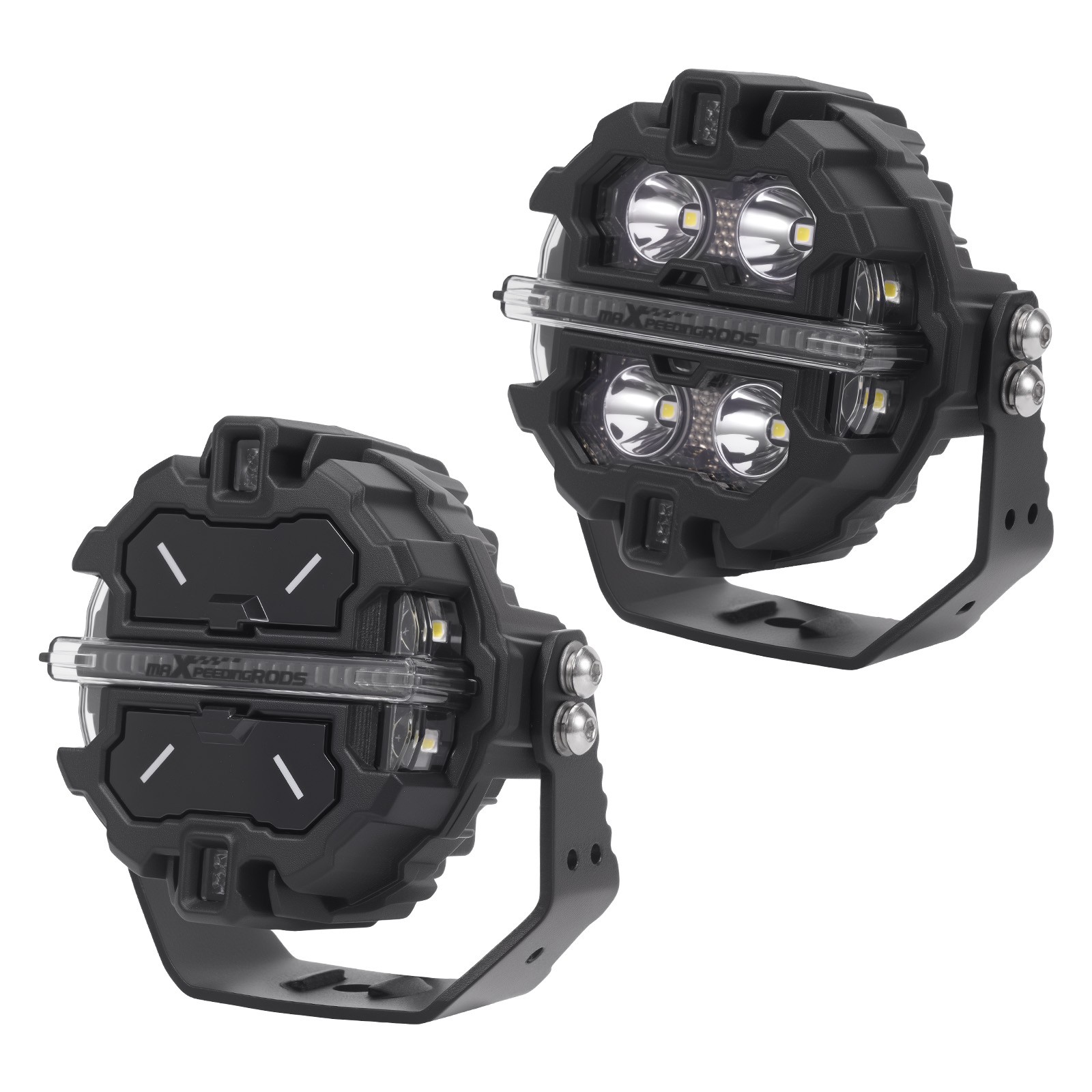RGB 3.5″ 160W LED Work Driving Pods Lights Bar Spot Beam & Side Shooter Offroad