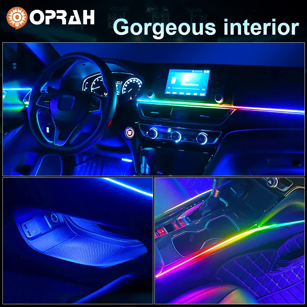 6in1 RGB Symphony Atmosphere Interior LED Acrylic Guide Fiber Optic Ambient Lamp
