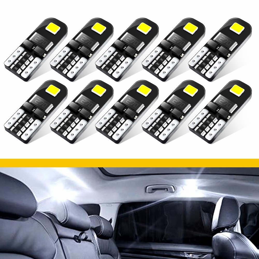 10PCS T10 194 168 902 LED Interior Light Bulbs Super Bright Canbus White 2835SMD