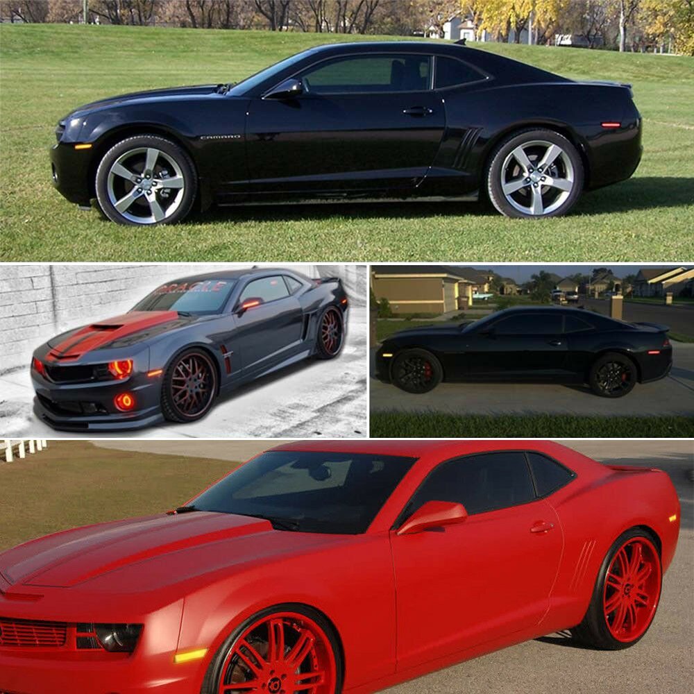Smoked & Front Rear LED Bumper Side Marker Light Lamp For Chevy Camaro 2010-2015