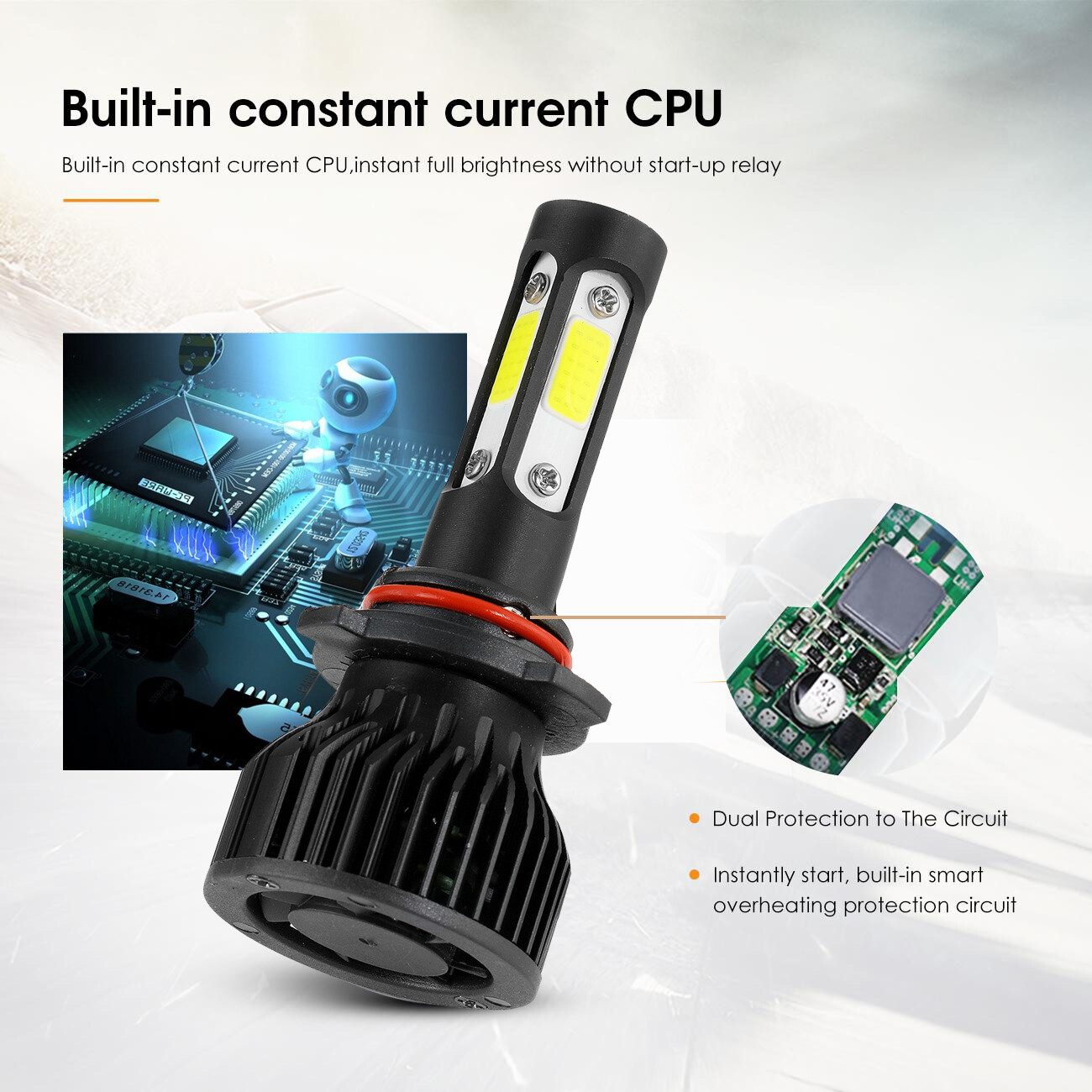 2/4-sides Combo 9005+H11 LED Headlight Super Bright Bulb Kit White High/Low Beam