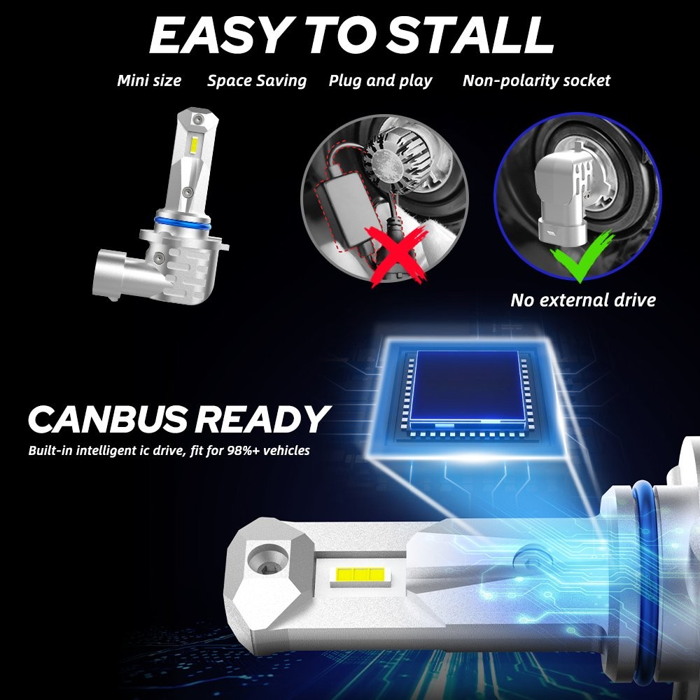2/4/6X 9005 HB3 LED Headlight Super Bright Bulbs White 6500K High/Low Beam