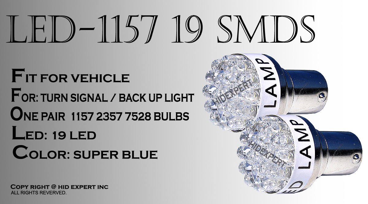 x4 pc 1157 1016 12 SMDs LED Blue Replace Fit Front Side Marker Light Bulbs U164