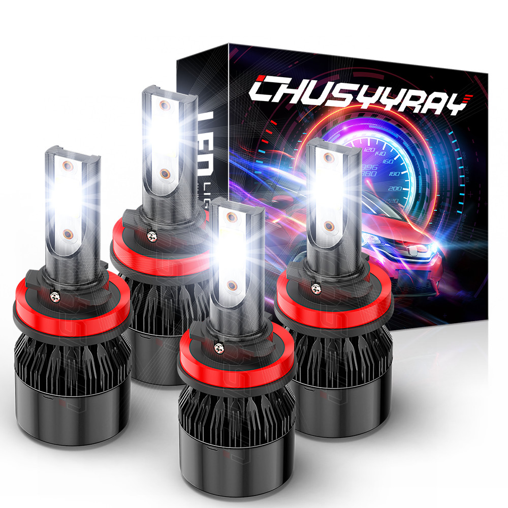 4*H11 LED Headlight Bulbs 72000LM For Chevy Silverado 2500 HD 2022-2026